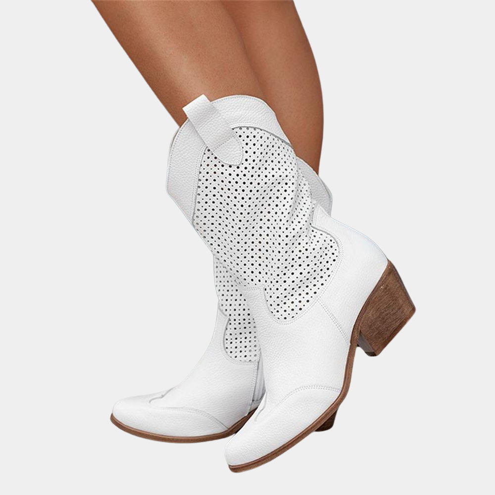 Wendy Women's Cowgirl Boots | Orthopedic Support, Mid-Calf Leather 0