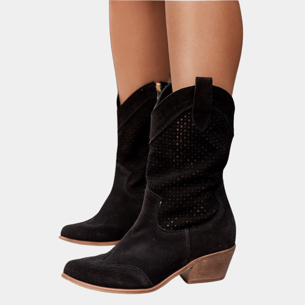 Wendy Women's Cowgirl Boots | Orthopedic Support, Mid-Calf Leather 2