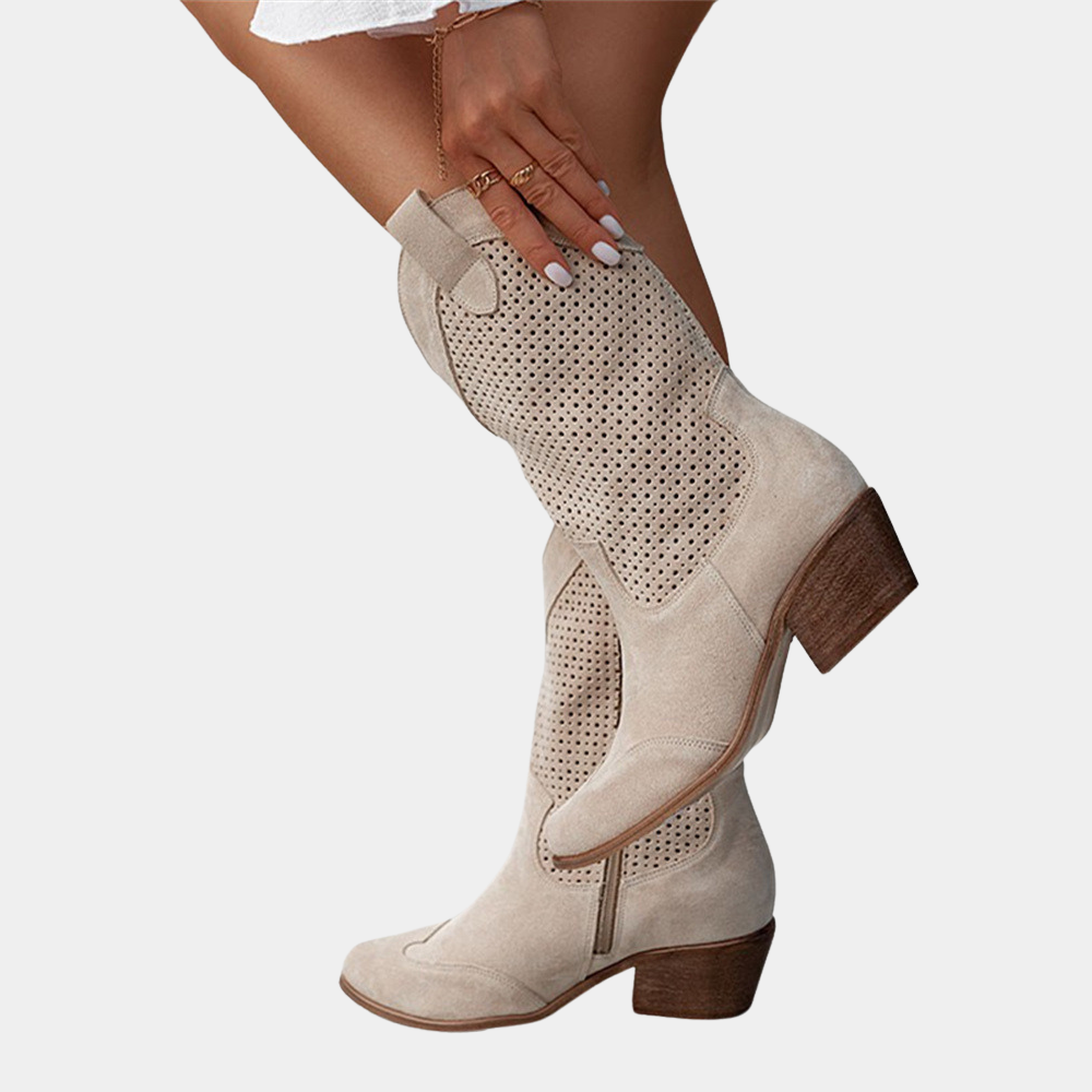 Wendy Women's Cowgirl Boots | Orthopedic Support, Mid-Calf Leather 4