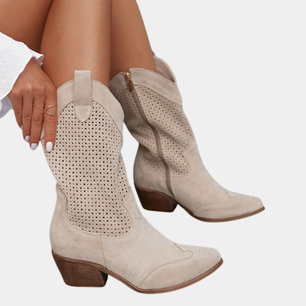 Wendy Women's Cowgirl Boots | Orthopedic Support, Mid-Calf Leather 5