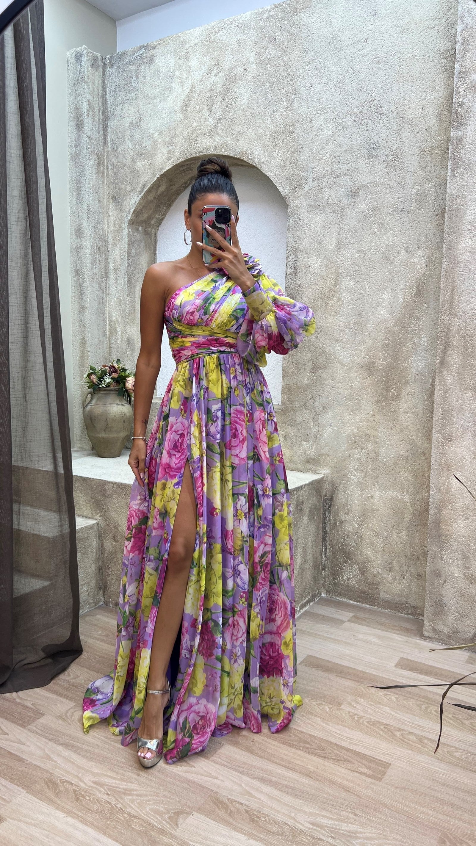 Wendy Women's Summer Dress | Floral Print, One-Shoulder Elegant Design 5