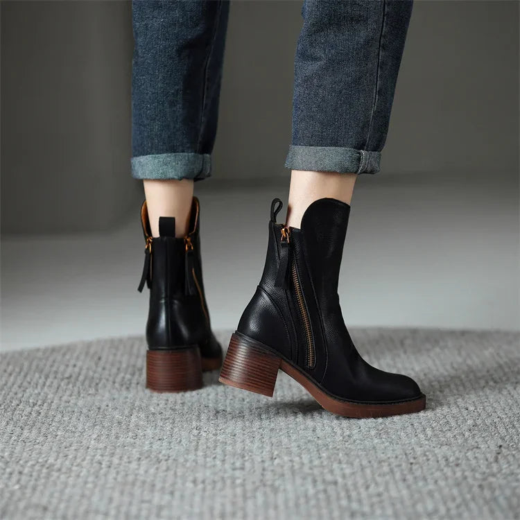 Women’s Ankle Boots in Premium Leather with Chic Design 4