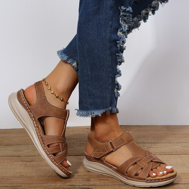 Women’s Arch Support Walking Sandals with Contoured Footbed and Slip-On Design 6