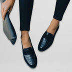 Women’s Black Leather Loafers with Slip-On Design and Orthopedic Support 2