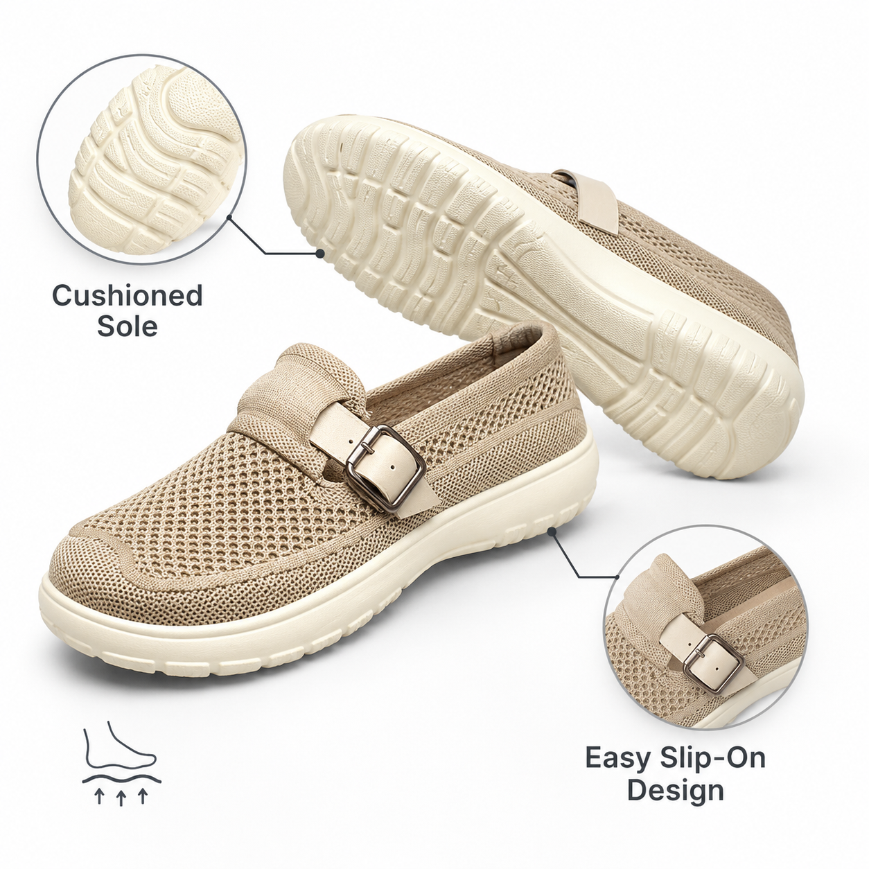 Women’s Loafers with Ergonomic Arch Support and Adjustable Fit