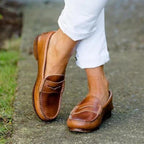 Women’s Black Penny Loafers in Leather with Slip-On Design and Orthopedic Support 0