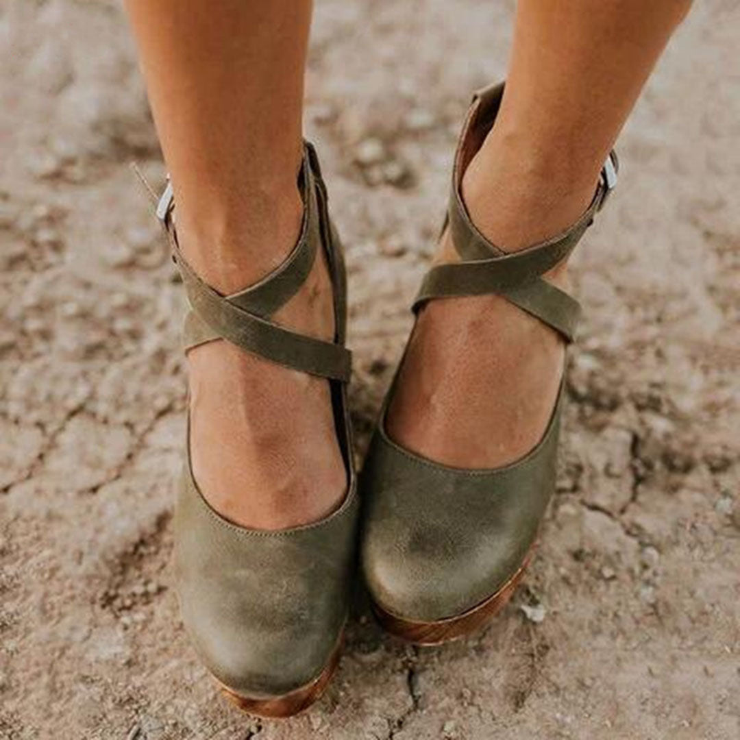 Women’s Black Platform Heels with Arch Support and Adjustable Ankle Strap 4