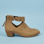 Women’s Block Heel Ankle Boots in Vegan Leather with Open-Side Design 3