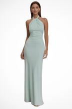 Women’s Bodycon Maxi Dress with Halter Neck and Open Back Design 0