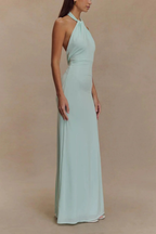 Women’s Bodycon Maxi Dress with Halter Neck and Open Back Design 2
