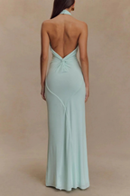 Women’s Bodycon Maxi Dress with Halter Neck and Open Back Design 3