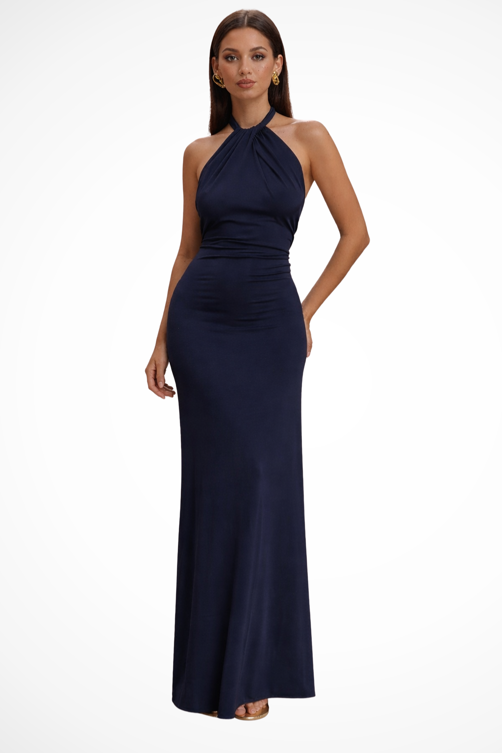 Women’s Bodycon Maxi Dress with Halter Neck and Open Back Design 5