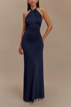 Women’s Bodycon Maxi Dress with Halter Neck and Open Back Design 6