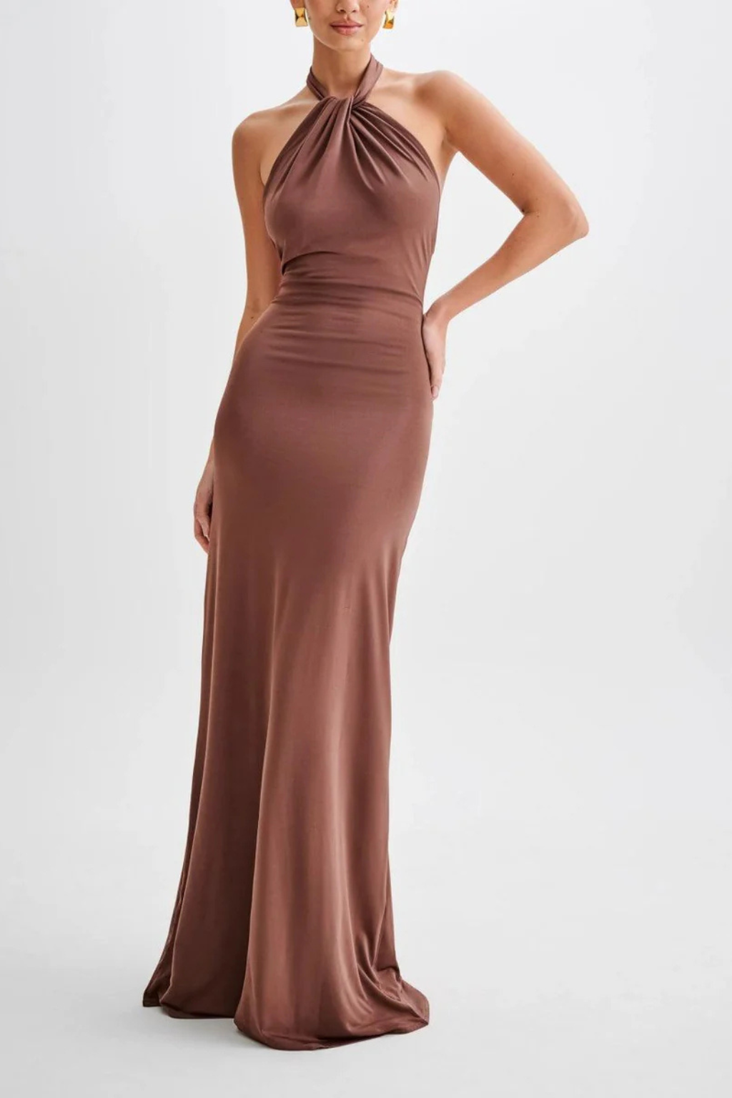 Women’s Bodycon Maxi Dress with Halter Neck and Open Back Design 8