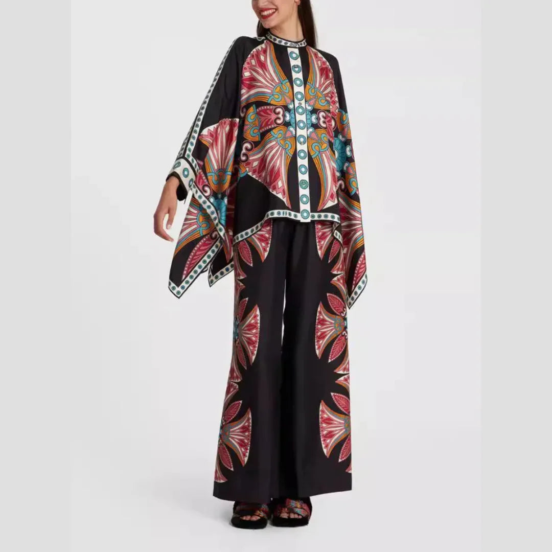 Women’s Boho Chic Set in Lightweight Fabric with Vibrant Patterns for Spring 3