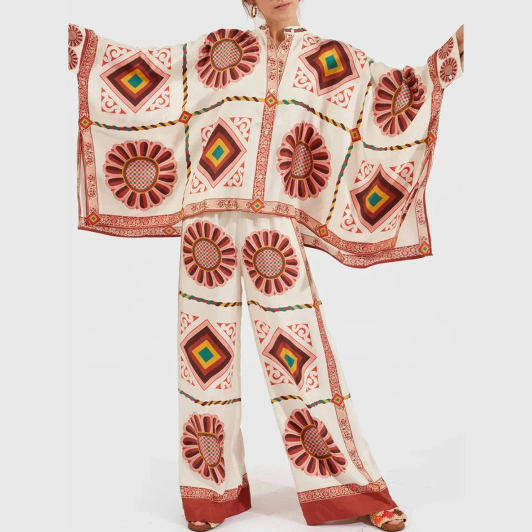 Women’s Boho Chic Set in Lightweight Fabric with Vibrant Patterns for Spring 6