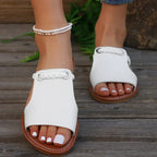 Women’s Braided Strap Flat Sandals in Leather with Cushioned Insole 3