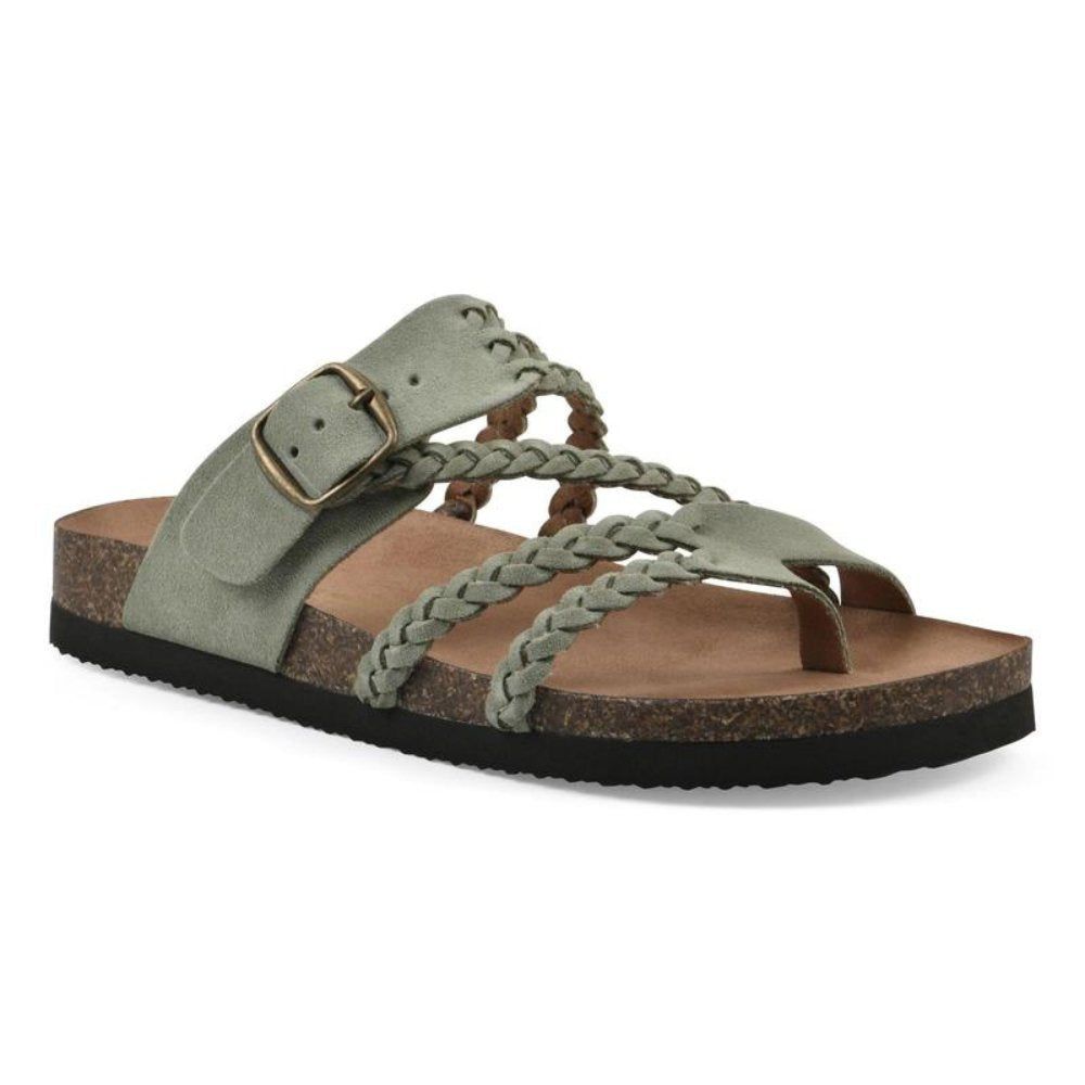 Women’s Braided Strap Sandals with Cork Sole and Adjustable Buckle 0