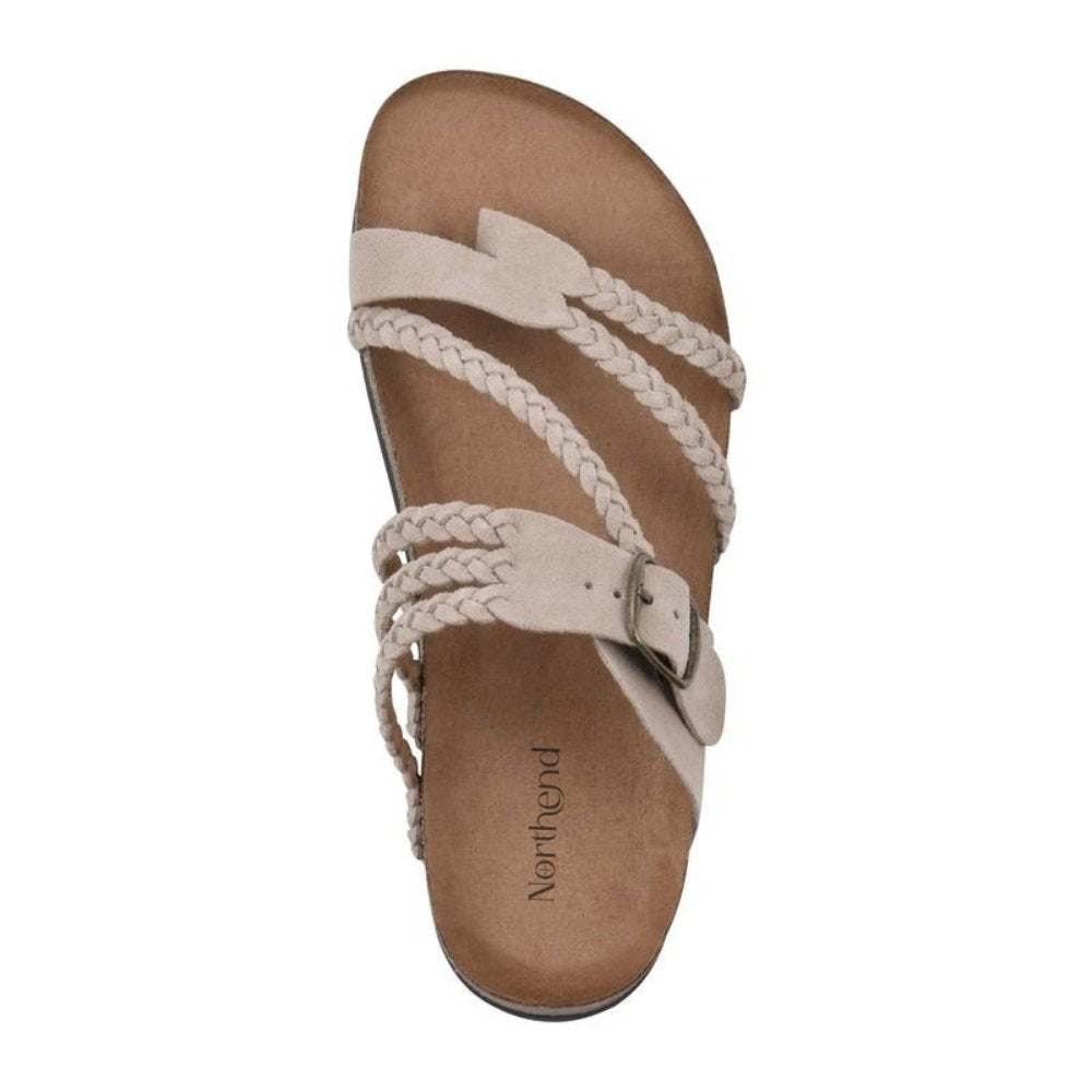Women’s Braided Strap Sandals with Cork Sole and Adjustable Buckle 1