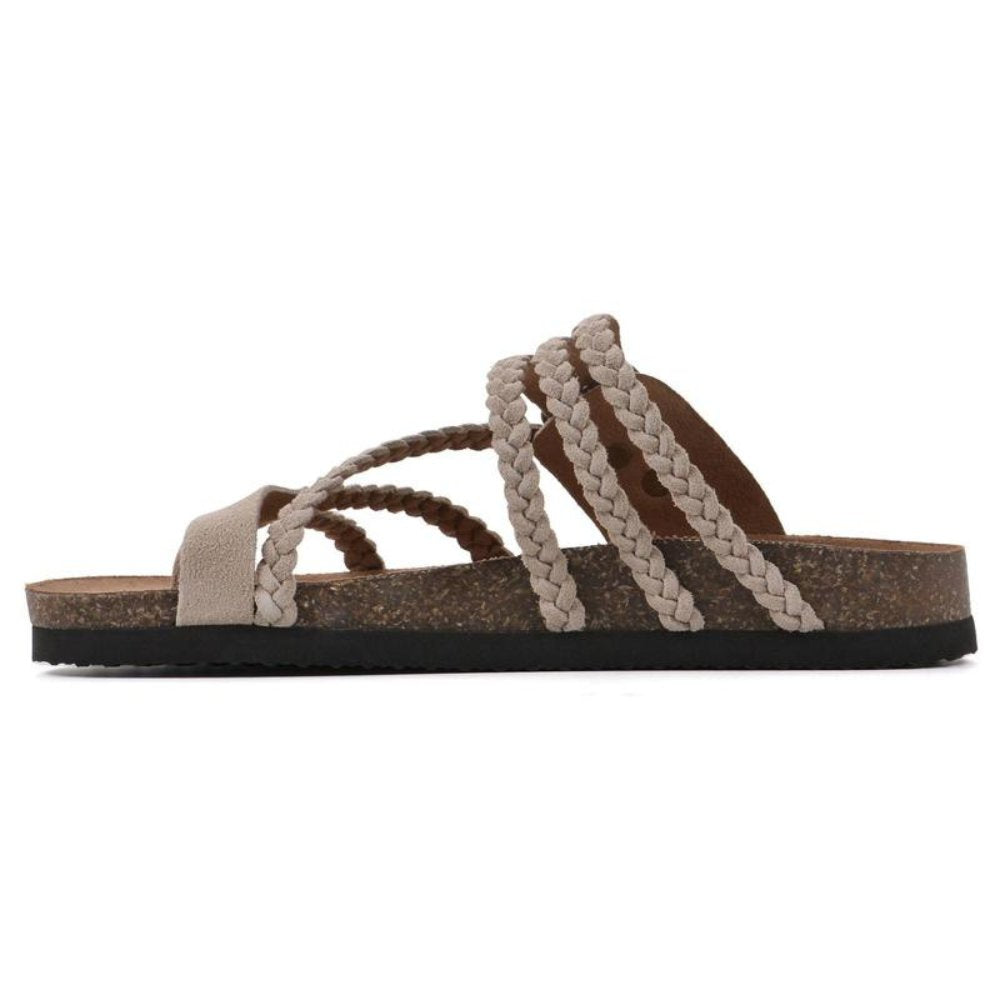 Women’s Braided Strap Sandals with Cork Sole and Adjustable Buckle 4