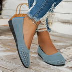 Women’s Breathable Knitted Mesh Ballet Flats with Round Toe Design 1