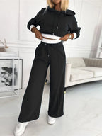 Women's Casual Loose Fit 2 Piece Set with Short Sleeve Top and Elastic Waist Pants 3
