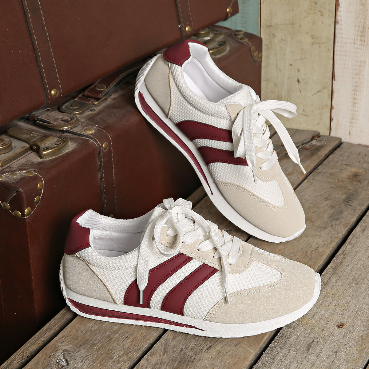 Women’s Casual Sneakers with Lace-Up Design and Mesh Upper 2