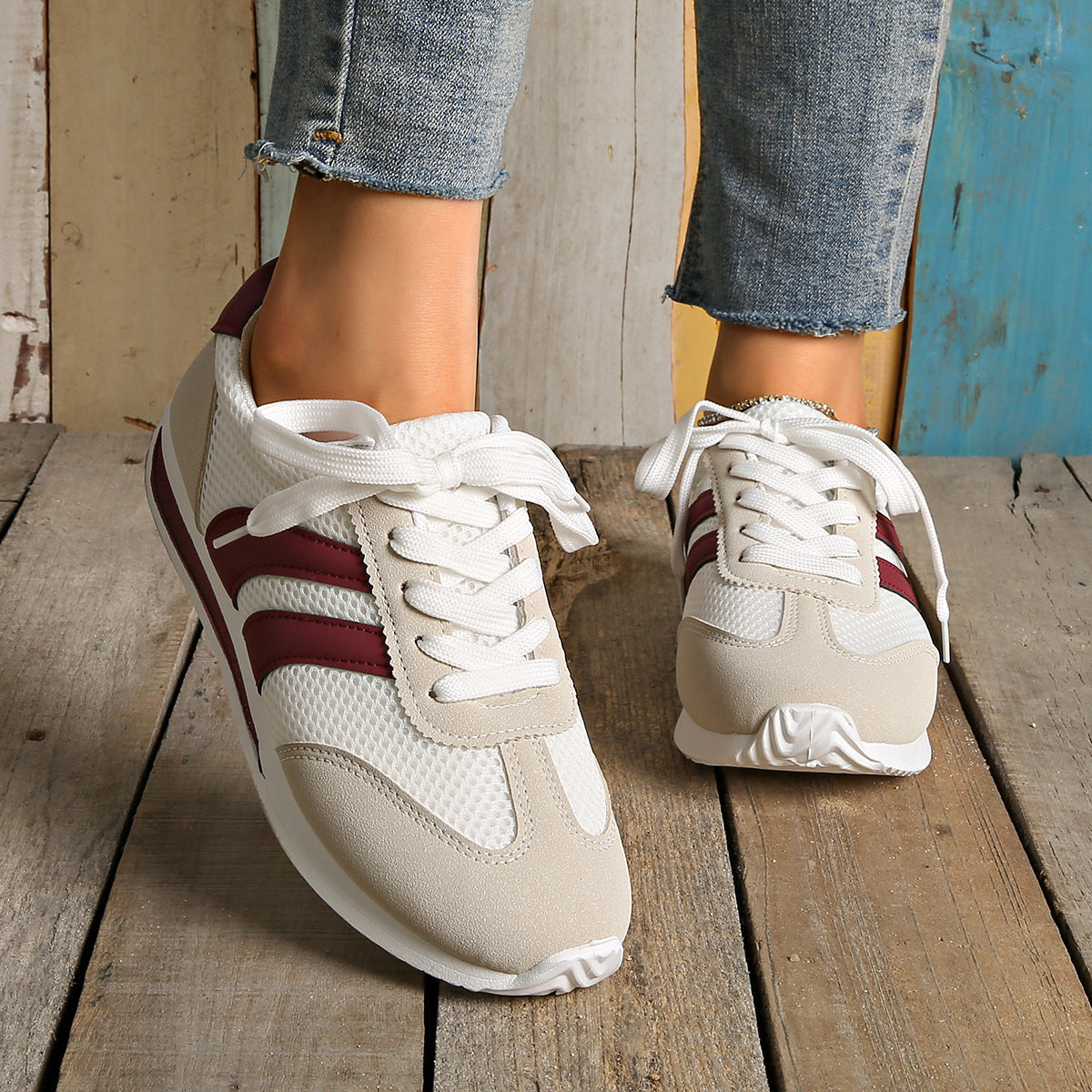 Women’s Casual Sneakers with Lace-Up Design and Mesh Upper 3