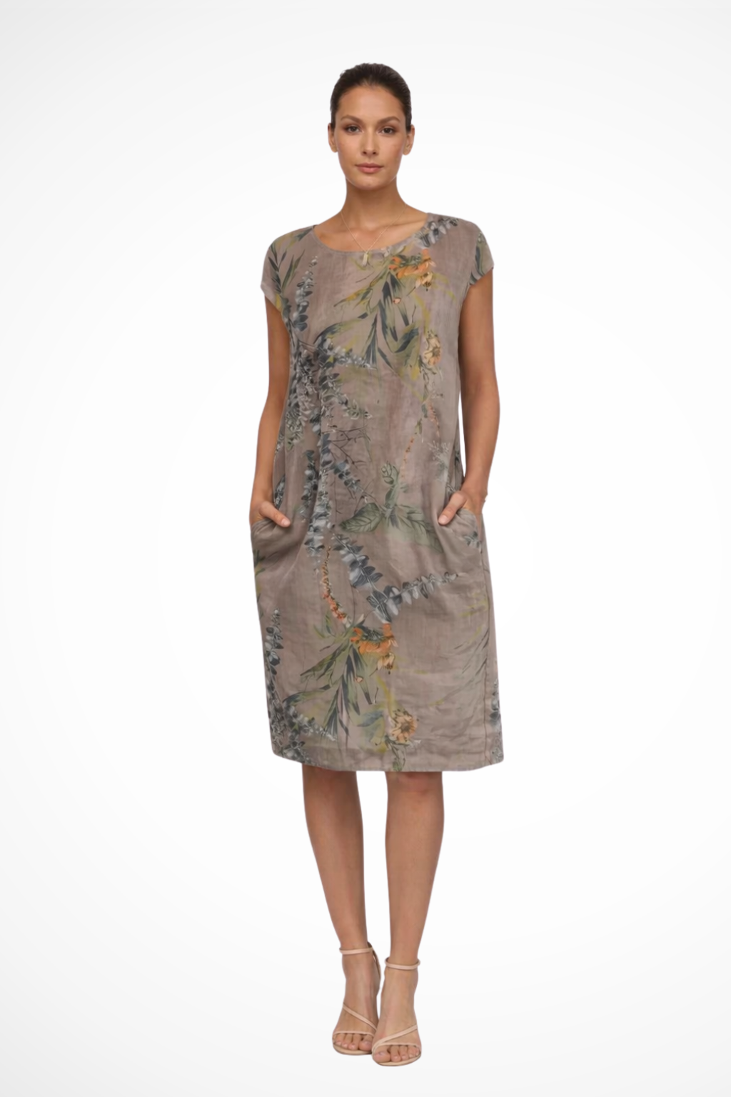 Women’s Casual Summer Dress in Lightweight Fabric with Botanical Print and Relaxed Fit 2