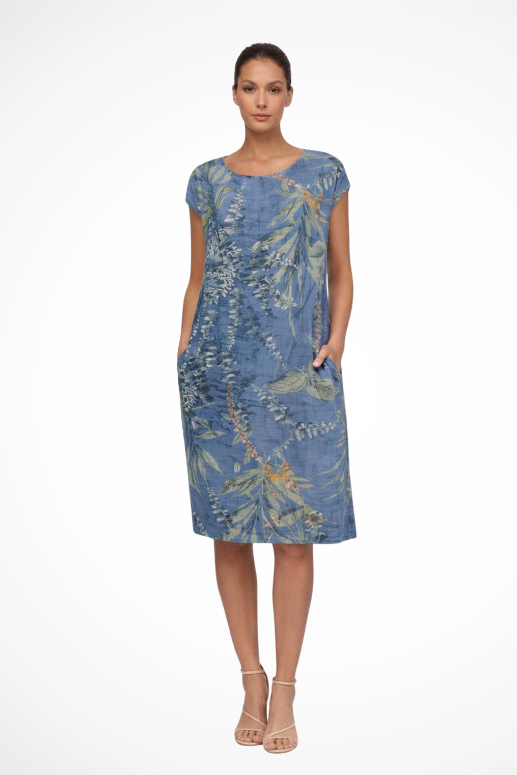Women’s Casual Summer Dress in Lightweight Fabric with Botanical Print and Relaxed Fit 3