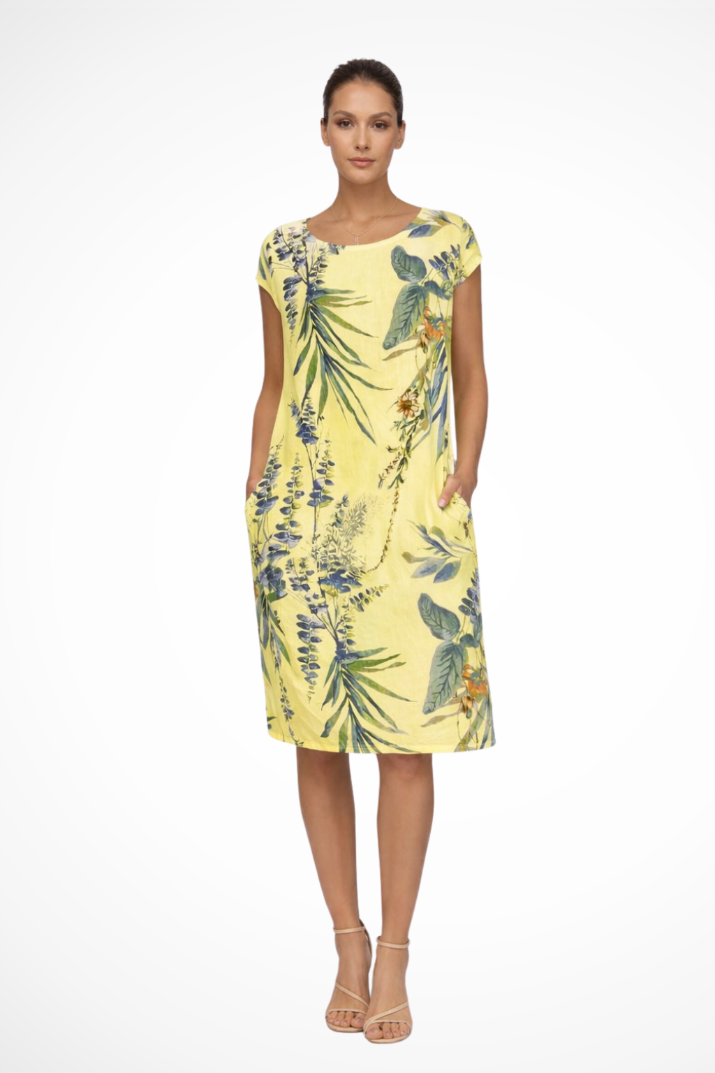 Women’s Casual Summer Dress in Lightweight Fabric with Botanical Print and Relaxed Fit 8