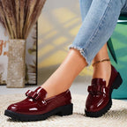 Women’s Chunky Patent Leather Loafers with Bow Detail and Orthopedic Support 2