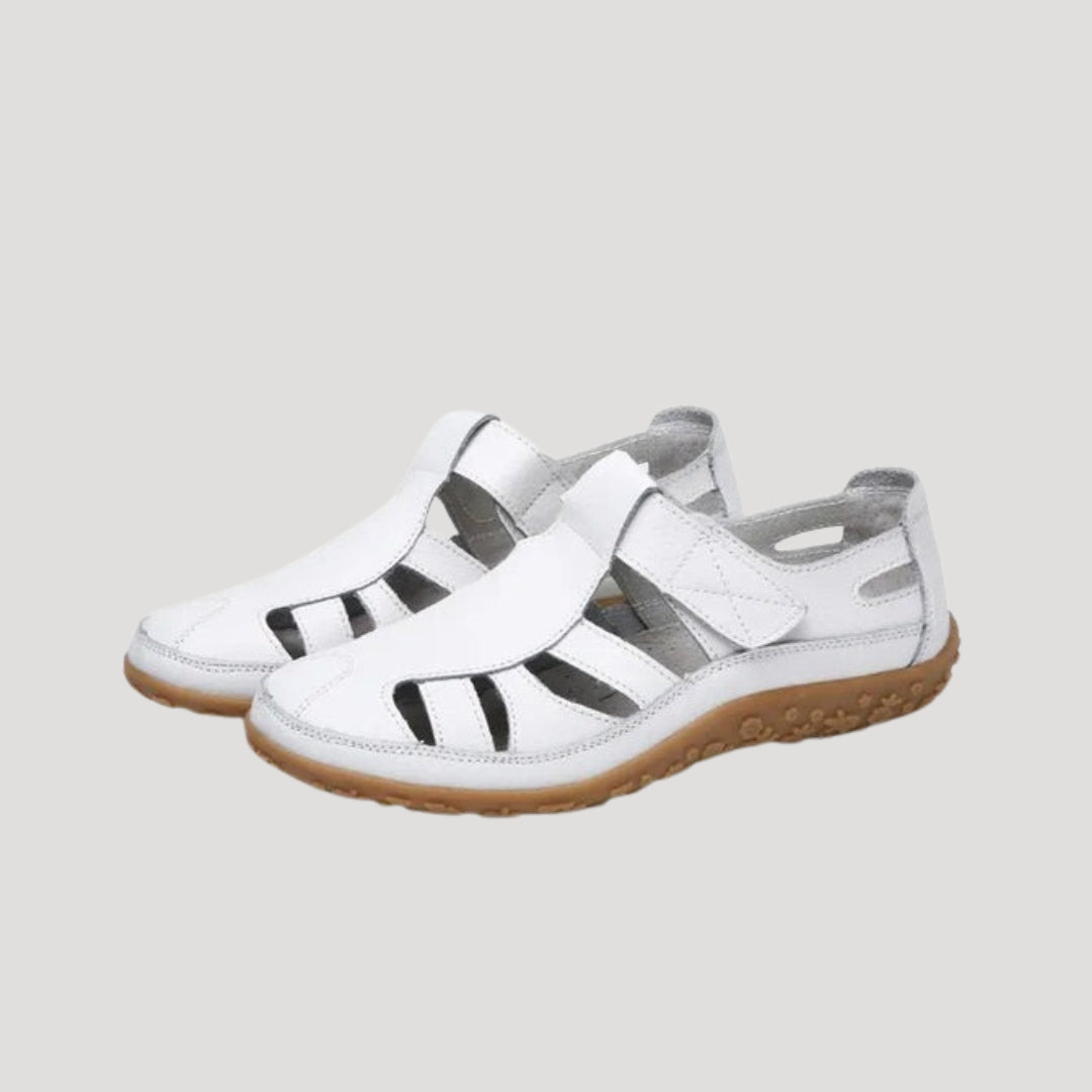Women's Closed Toe Leather Sandals with Adjustable Strap – Breathable Summer Walking Footwear 2
