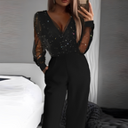 Women’s Elegant Jumpsuit in High-Quality Fabric with V-Neck and Wide Legs 1