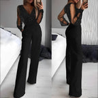 Women’s Elegant Jumpsuit in High-Quality Fabric with V-Neck and Wide Legs 2