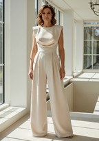 Women’s Elegant Jumpsuit with High Waist and Straight Legs 0