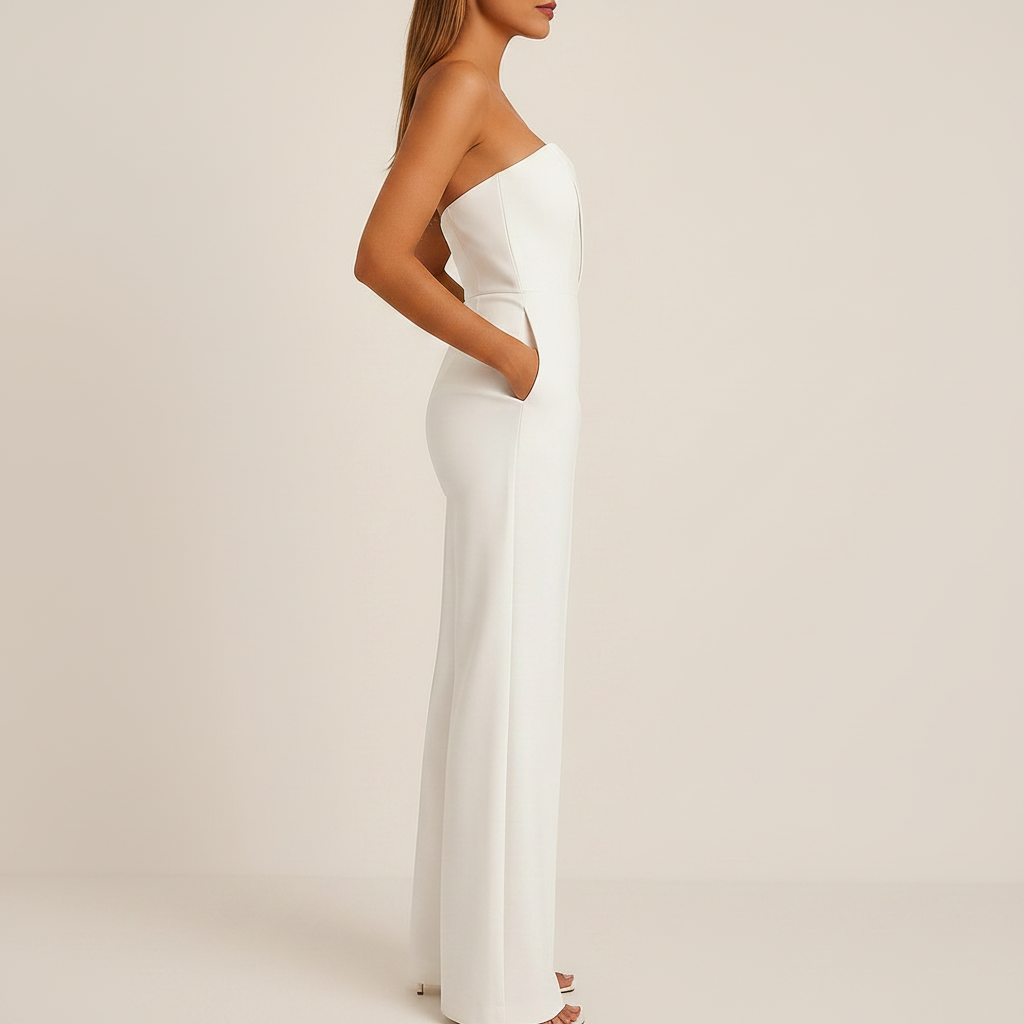 Women's Elegant Jumpsuit with V-Neck and Wide-Leg Design 11
