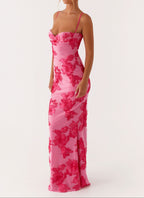 Women’s Elegant Maxi Dress with Sweetheart Neckline and Adjustable Straps 0