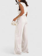 Women’s Elegant Sleeveless Top and Loose Pants Set 3