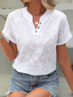 Women’s Embroidered Blouse with V-Neck and Loose Sleeves 3