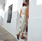 Women’s Embroidered Sleeveless Set with Flowing Skirt in Lightweight Fabric 3