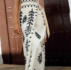 Women’s Embroidered Sleeveless Set with Flowing Skirt in Lightweight Fabric 4