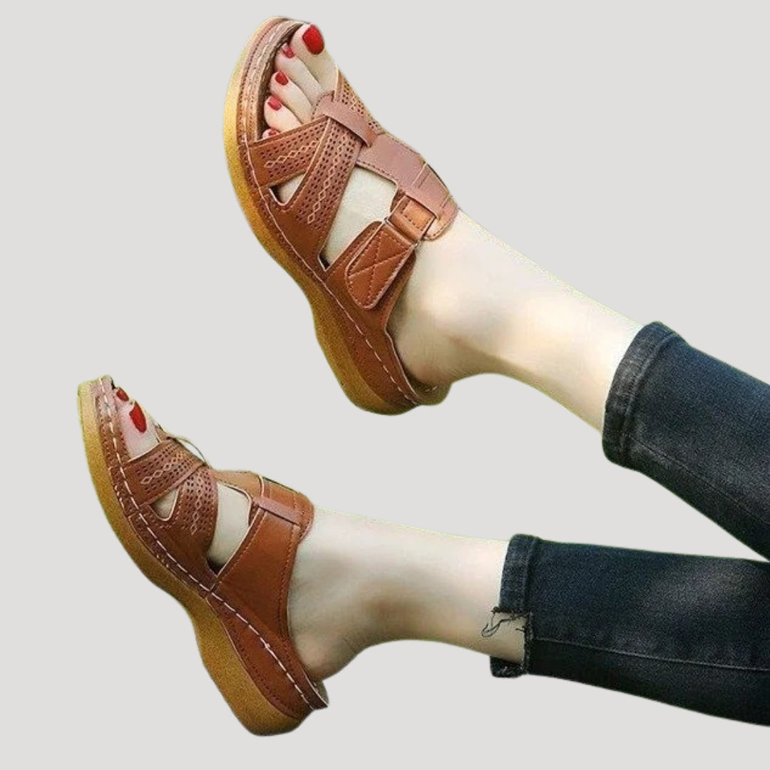 Women's Flat Boho Sandals with Adjustable Buckle Strap – Comfortable Open Toe Walking Footwear 1
