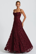 Women’s Floral Brocade Maxi Dress with Cami Straps for Formal Events 5