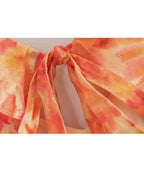 Women’s Floral Maxi Dress in Lightweight Fabric with Ruffle V-Neck and Cutout Waist 5