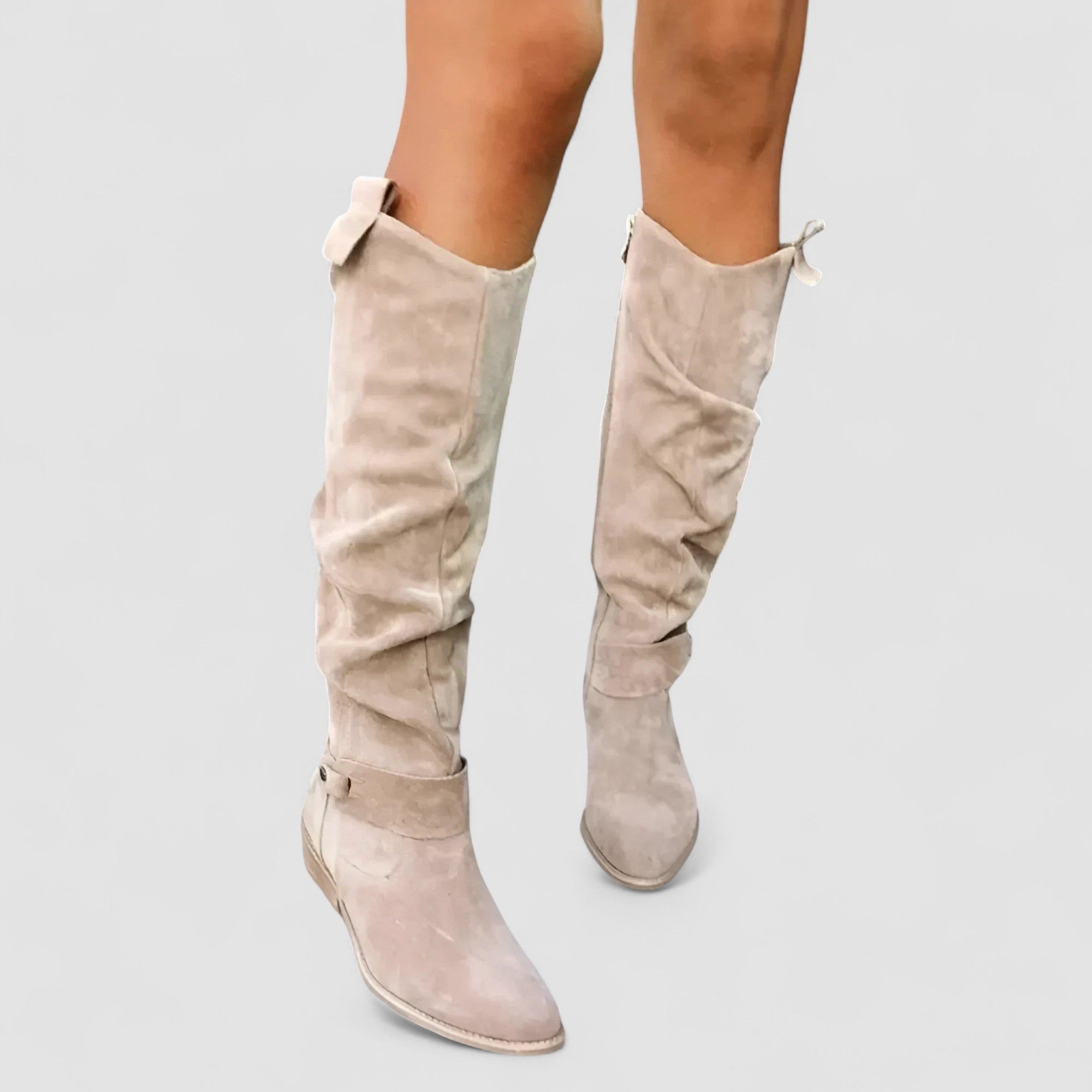 Women’s Knee High Suede Boots with Orthopedic Support and Slouchy Design 5