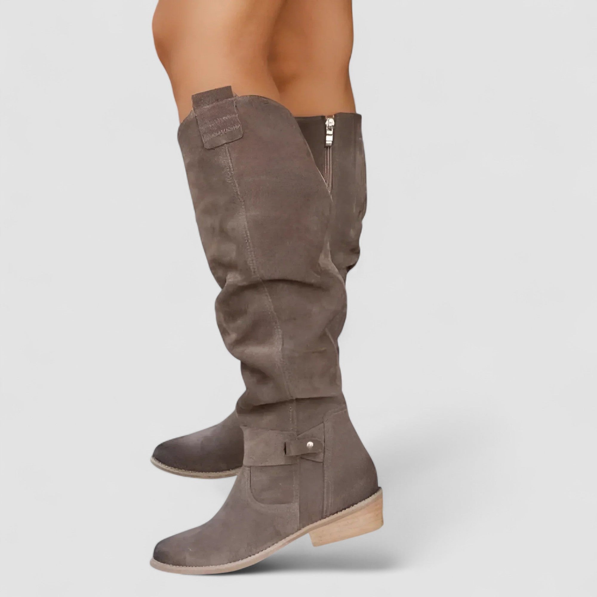 Women’s Knee High Suede Boots with Orthopedic Support and Slouchy Design 6