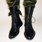 Women’s Leather Ankle Boots in Black with Lace-Up Design 2