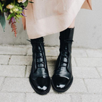 Women’s Leather Ankle Boots in Black with Lace-Up Design 4