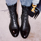 Women’s Leather Ankle Boots in Black with Lace-Up Design 5